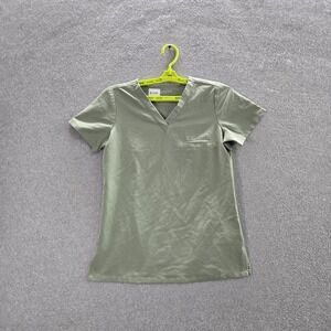 Mandala Women Scrub Top XXS Green Equa-Tek Activewear PO31-S Short Sleeve Logo